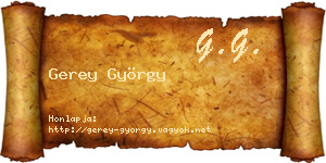 Gerey György névjegykártya